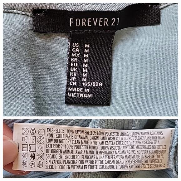 Forever 21 Button Loop Maxi Dress Seafoam Green Sleeveless Lace Cottage Prairie - Picture 9 of 10